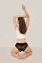 Light, Women's, Fabric Waist, Black Slip 3-Piece Panties with Lace Bottom - 4