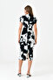 Women's digital print sandy fabric slit design stand collar padded sleeveless midi dress 12271 - 3