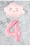 Age 4 Pink Number Cloud Foil Balloon Set