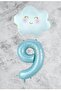 Age 9 Blue Number Cloud Foil Balloon Set