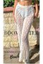 Women's White Beach Pants Pareo Lace Floral Detailed Transparent - 5