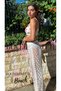 Women's White Beach Pants Pareo Lace Floral Detailed Transparent - 6