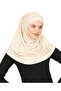 Two Piece Ready to Wear Neck Collar Hijab Shawl Ready Scarf Viscose - Beige - 2