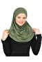 Two Pieces Ready to Wear Neck Collar Headscarf Shawl Ready Scarf Viscose - Khaki