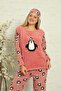 Women's Long Sleeve Pocket Fleece Pajama Set 01894 - 2