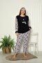 Women's Large Size Fleece Pajama Set with Pockets 02159