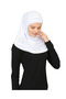 Two Piece Ready to Wear Neck Collar Headscarf Shawl Ready Scarf Viscose - White - 4