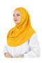 Two Piece Ready to Wear Neck Collar Headscarf Shawl Ready Scarf Viscose - Yellow - 3