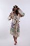 Peshtemal Bathrobe Muslin Cotton Beach Lavender Pattern 1 Piece Unisex Beachwear Kimono Kaftan - 4