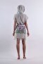Hooded Pareo with Belted, Beachwear, Lavender Patterned Beachwear, 1 Piece - 4