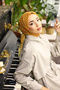 وشاح ناعم منقوش - غطاء رأس من القطن الرقيق بنمط الأزهار - 5