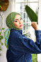 وشاح ناعم منقوش - غطاء رأس من القطن الرقيق بنمط الأزهار - 4