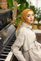 وشاح ناعم منقوش - غطاء رأس من القطن الرقيق بنمط الأزهار - 2