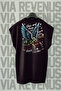 Slow and Steady Back Printed Sleeveless Black Sports T-Shirt