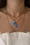 Starry Round Plate Necklace with Steel Chain - 2