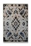 Beige Antique Design Series Fringed Blue Detailed Patterned Decorative Carpet Antik106 - 4