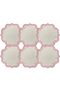 6-Piece Three Wrap Embroidery Pink Color Linen Presentation Napkin - 2