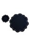 Set of 12 Dark Blue Color White Wrap Embroidered American Placemat and Coasters - 4