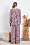 Women's Crew Neck Long Sleeve Flared Leg Pajama Set - 8