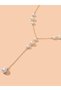 Women's Elegant Gold Chain Dangle Necklace with Pearl Motif - 3