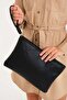 Women's Black Leather Quilted Clutch / Clutch Bag - 4
