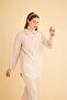 طقم بنطلون قميص كتان حجري مطرز من Udes - 3