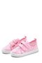 Double Velcro Lace Linen Sports Kids Shoes-pink-f-4005 - 2