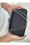 Women's Satin Black Evening Dress Clutch Portfolio Chain Strap Handheld Wedding Engagement Evening Shoulder Bag - 4
