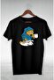 Garfield Illustration Patterned Black Oversize Unisex Sleeping Bag T-shirt - 2