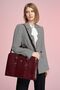 Women's Briefcase Laptop Bag Claret Red Crocodile
