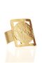 Women's Lacquer Gold Color Plated Adjustable Open Band Framed Geometric Figured Bracelet - 5