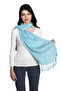 Blue and White %100 Cotton Scarf - 2