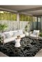 Dark Tones Antique Design Series Fringed Leaf Detailed Patterned Decorative Carpet Antik108 - 3