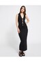 Black Women's Lace-Up Pleated Vest - 4