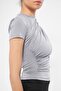 Women's Shoulder and Waist Draped Gathered Crop Blouse - 2