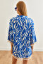 Women's Zebra Blue Tasseled Loose Knitted Kimono Kmn-00000056 - 6