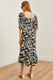 Women's Leopard Black Robe Gimped Midi Knitted Dress Elb- 19002108 - 6