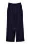 Koyu Lacivert Yüksek Bel Wide Leg/Geniş Paça Pilili Dokuma Kumaş Pantolon TWOAW21PL0076 - 12