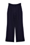 Koyu Lacivert Yüksek Bel Wide Leg/Geniş Paça Pilili Dokuma Kumaş Pantolon TWOAW21PL0076 - 11