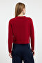 Claret Red Wool Coat Look Knitwear Cardigan Twoaw25Hi00049 - 5