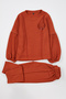 Tile Color Sweatshirt and Sweatpants Set with Rose Applique for Girl - Tkdaw25Au00023 - 4