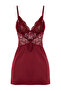 Bordo Dantelli ve Yırtmaçlı İp Askılı Örme Babydoll/Fantezi Gecelik THMAW23CY00002 - 8