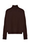Dark Brown Wool Turtleneck Knitwear Sweater Twoaw25Kz00026 - 7