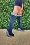 Black Suede Silver Wedge Heeled Women's Boots Kelly - 5