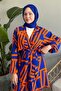 Striped Double Orange Viscose Suit - 2