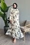 Tie-Dye Floral Black Chiffon Dress