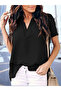 MokaShopin V-Neck Women's Aerobin Blouse - Short Sleeve - 3