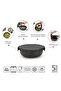 Make Take Dark Grey Plastic Food Transporting Plate with Compartments 1.3L