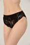 Light, Women's, Fabric Waist, Black Slip 3-Piece Panties with Lace Bottom - 2