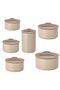 Fika One Ceramic 6 Different Size Beige Storage Container D-NEONE0-6B
